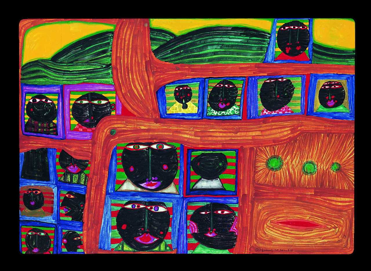 Hundertwasser - AUF DEN ROTEN STRASSEN DER MONDBERGE